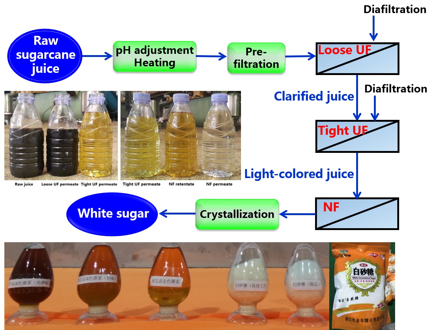 Researchers successfully produce white sugar by integrated membrane technology